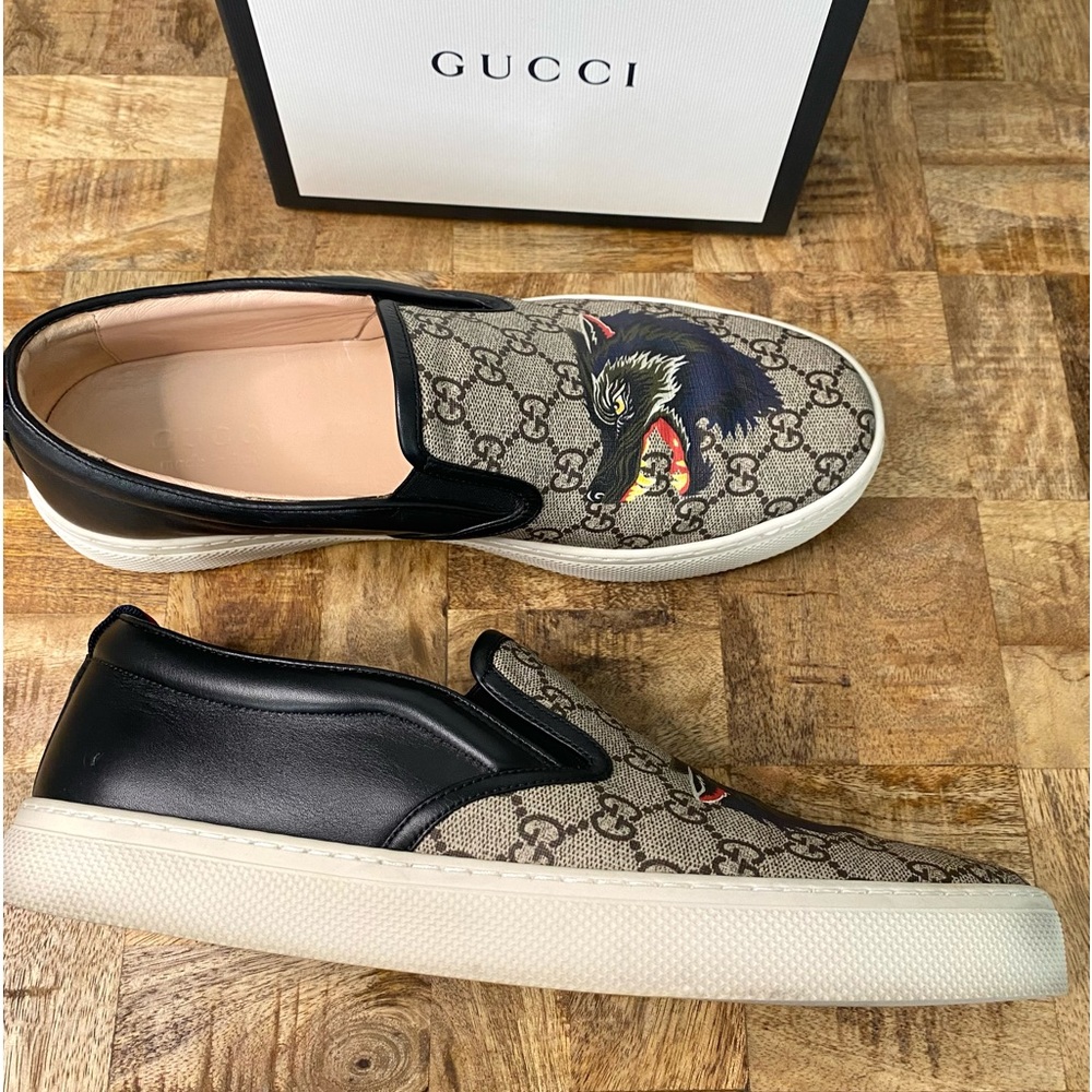 GENTLY USED GUCCI GG Angry Wolf Slip On Mens Sneaker